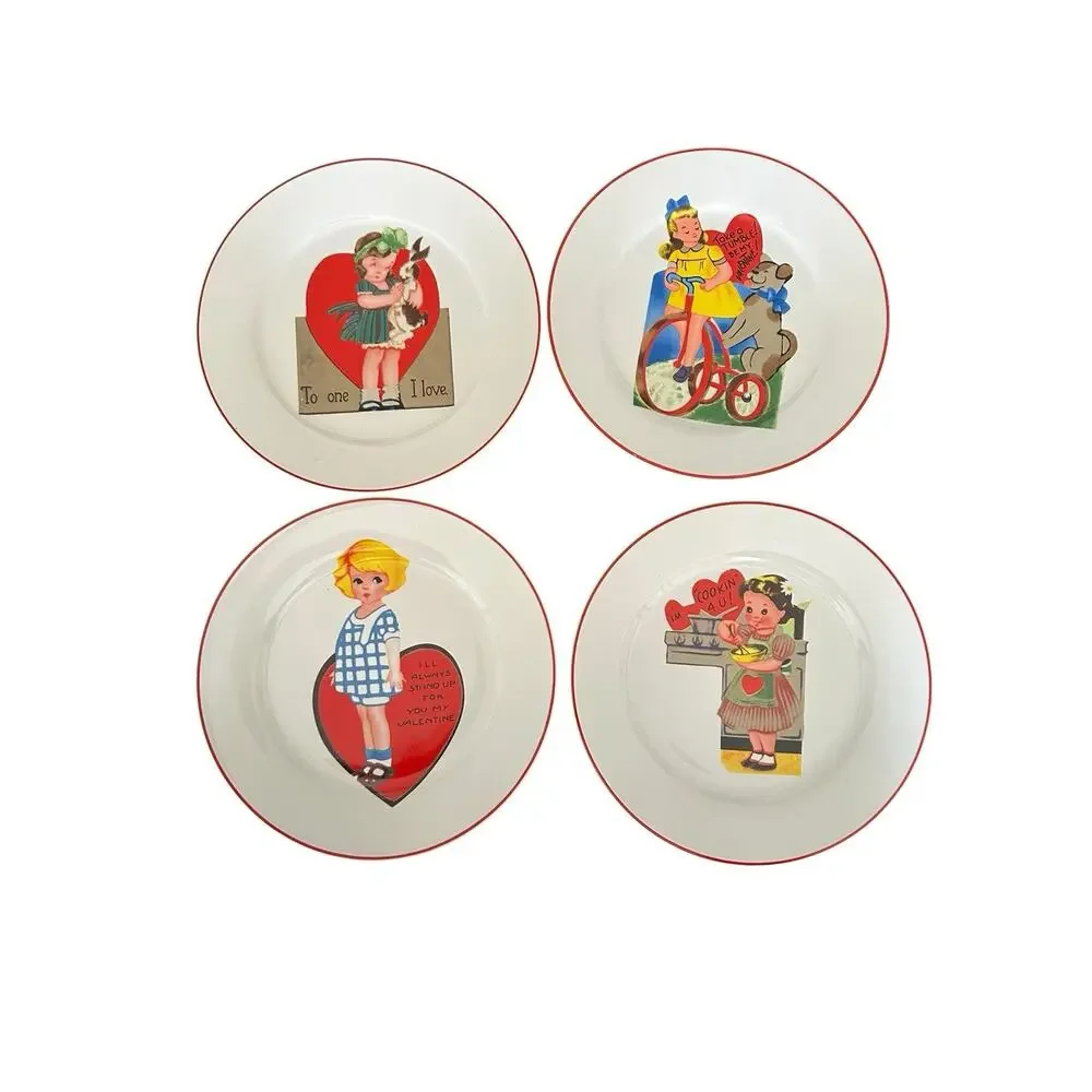 Rosanna Studio Retro Kitschy Valentine Dessert Plates 8